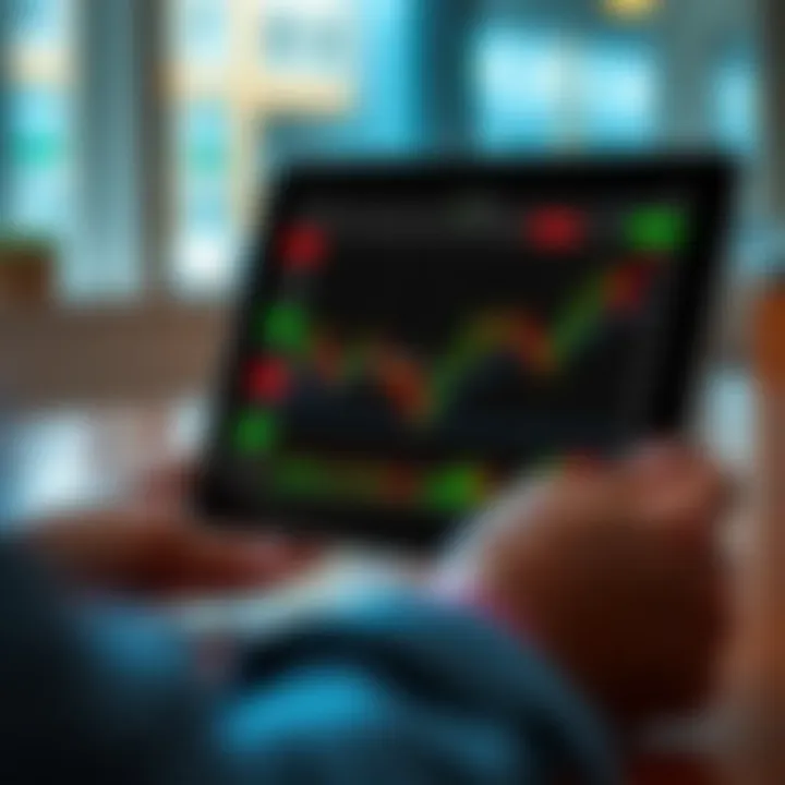 A digital tablet displaying a free downloadable PDF guide on Forex chart patterns tailored for Kenyan traders