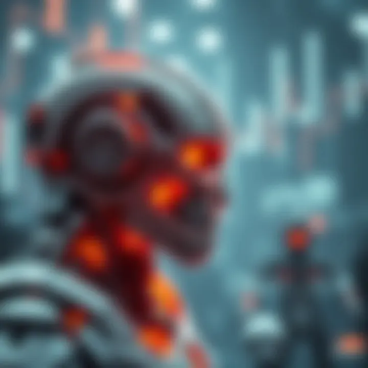 Conceptual graphic showing the impact of bots on technology and society with futuristic elements