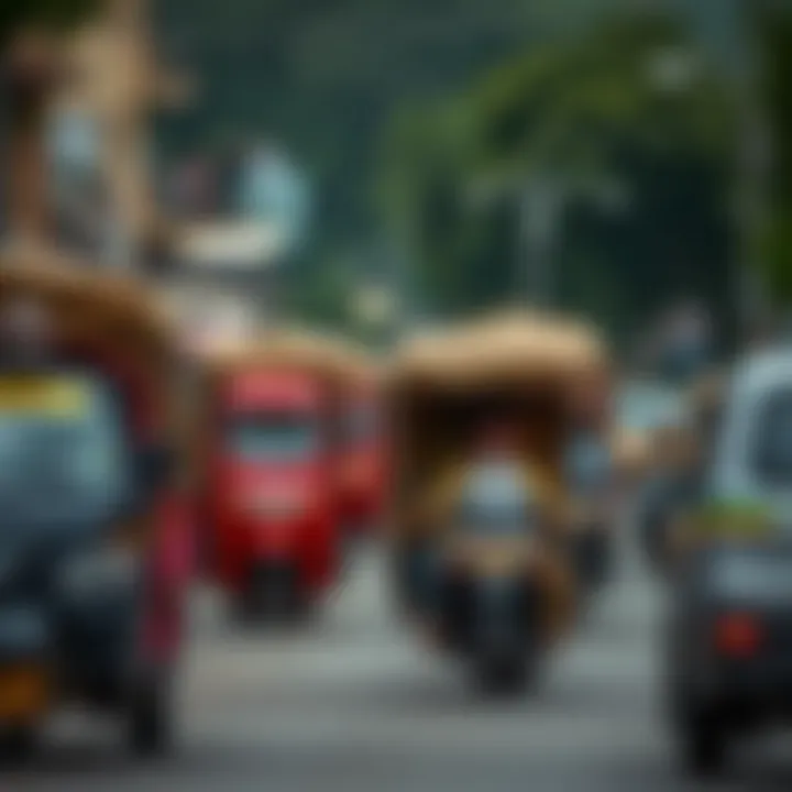 Various delivery vehicles on a busy urban street in Kenya
