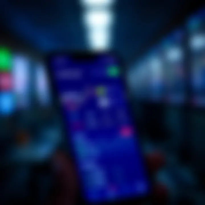 Mobile phone displaying Deriv Go trading platform interface with charts and options