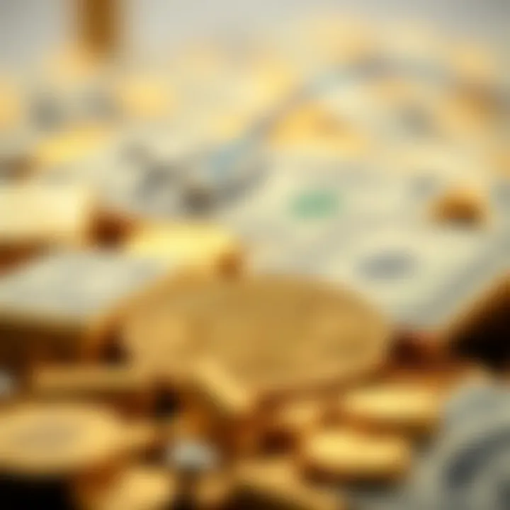 Illustration of economic indicators influencing gold and US dollar markets