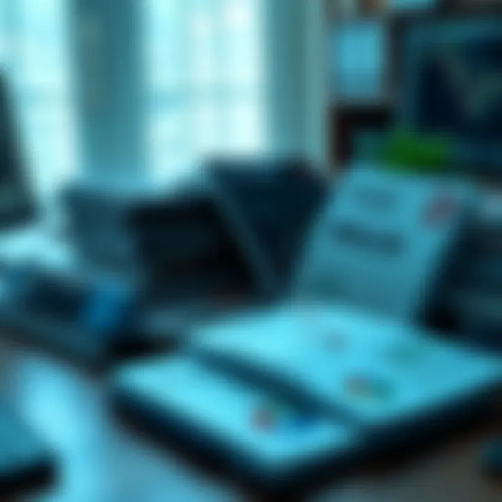 Collection of forex trading PDF guides and educational materials on a desk
