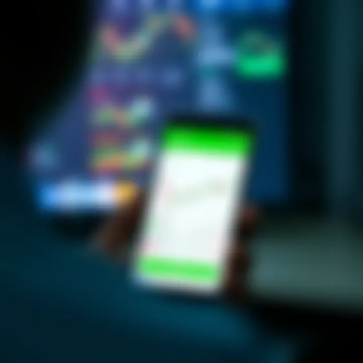 Mobile phone displaying forex trading platform linked with M-Pesa payment service in Kenya