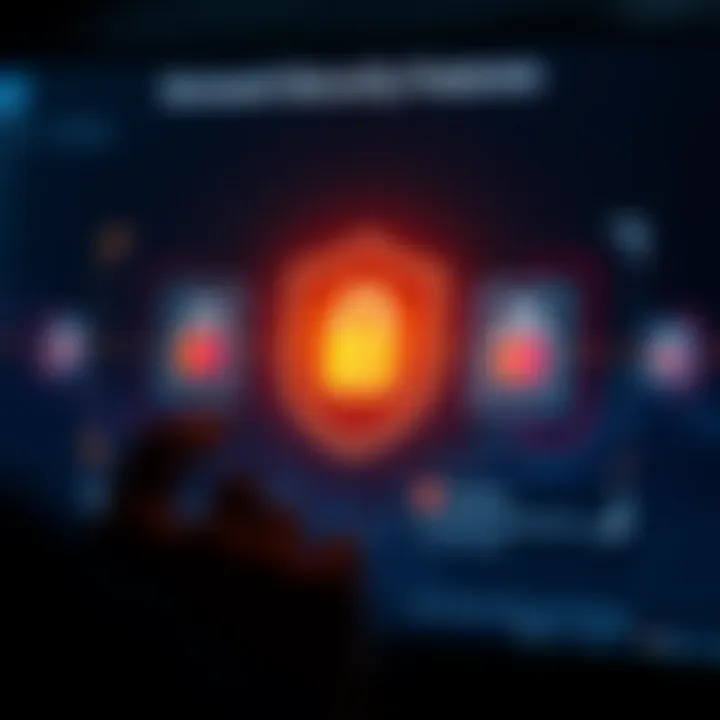 Secure account verification and protection icons representing digital safety