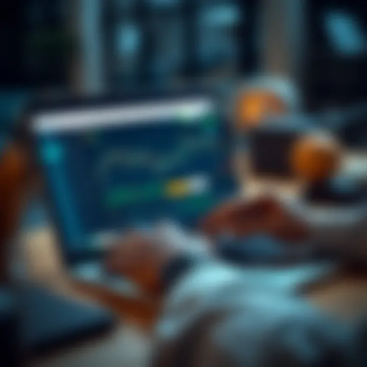 Kenyan trader logging into IQ Option platform on a laptop with secure authentication