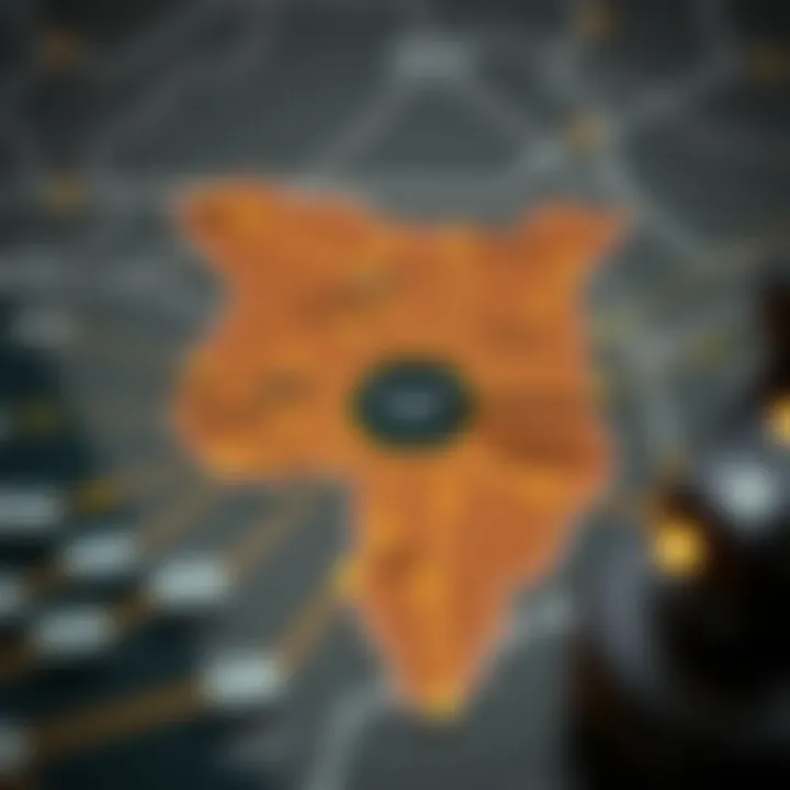 Map highlighting key logistics routes and hubs for delivery services in Kenya