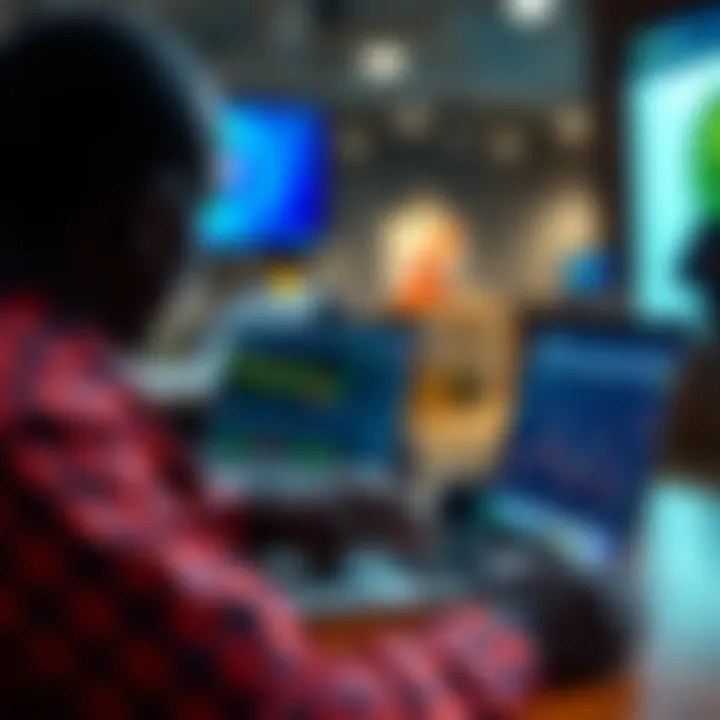 Integrating TradingView with M-Pesa for Kenyan Traders Kenyan trader using TradingView platform integrated with M-Pesa payment system on a laptop