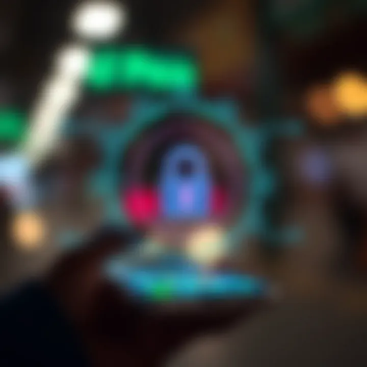 Illustration of secure digital transaction with padlock icon and smartphone