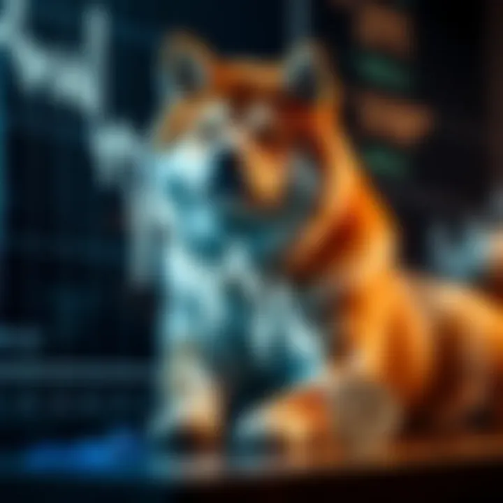 Graph showing Shiba Inu cryptocurrency price fluctuations over time with market indicators