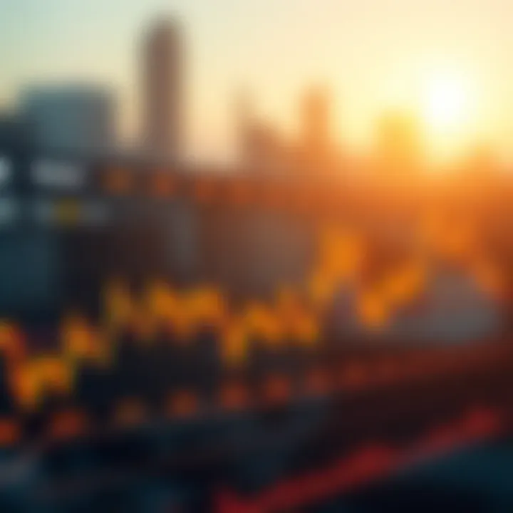 Graph illustrating the movement of asset prices with binary options trading choices