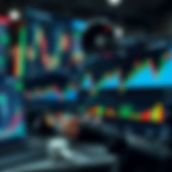 Graphical representation of automated trading software interacting with financial market data