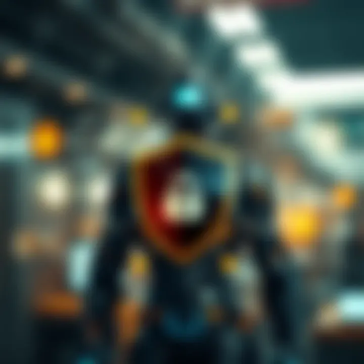 Conceptual graphic showing seamless integration of DBot with business tools and security shields representing data protection