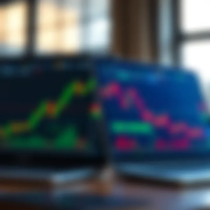 Comparison of demo trading platform interface versus live trading platform highlighting key differences