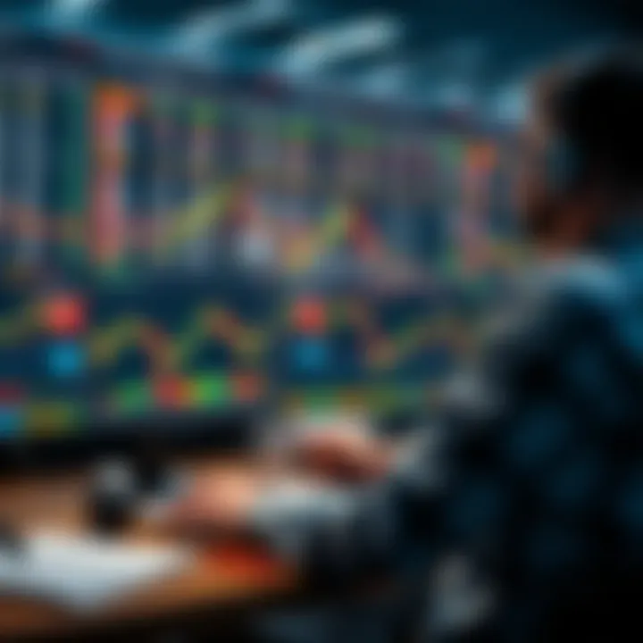 Diagram showing automated forex trading software analyzing currency charts