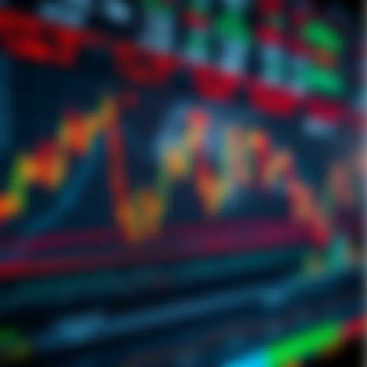 Digital representation of automated forex trading with charts and currency symbols