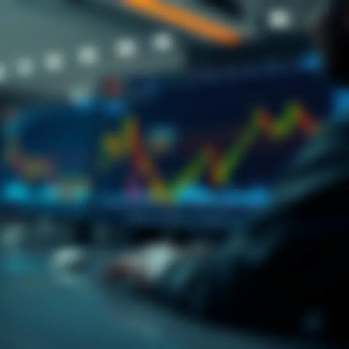 Illustration of a digital interface displaying real-time forex market data and trade execution