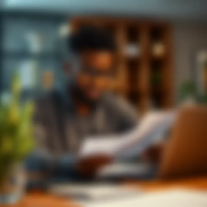 Kenyan entrepreneur reviewing a business growth strategy with financial documents and laptop