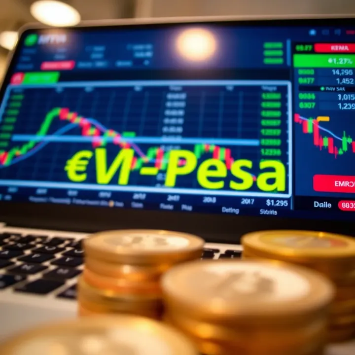 Graphic showing secure online forex trading platform with Kenyan currency symbols